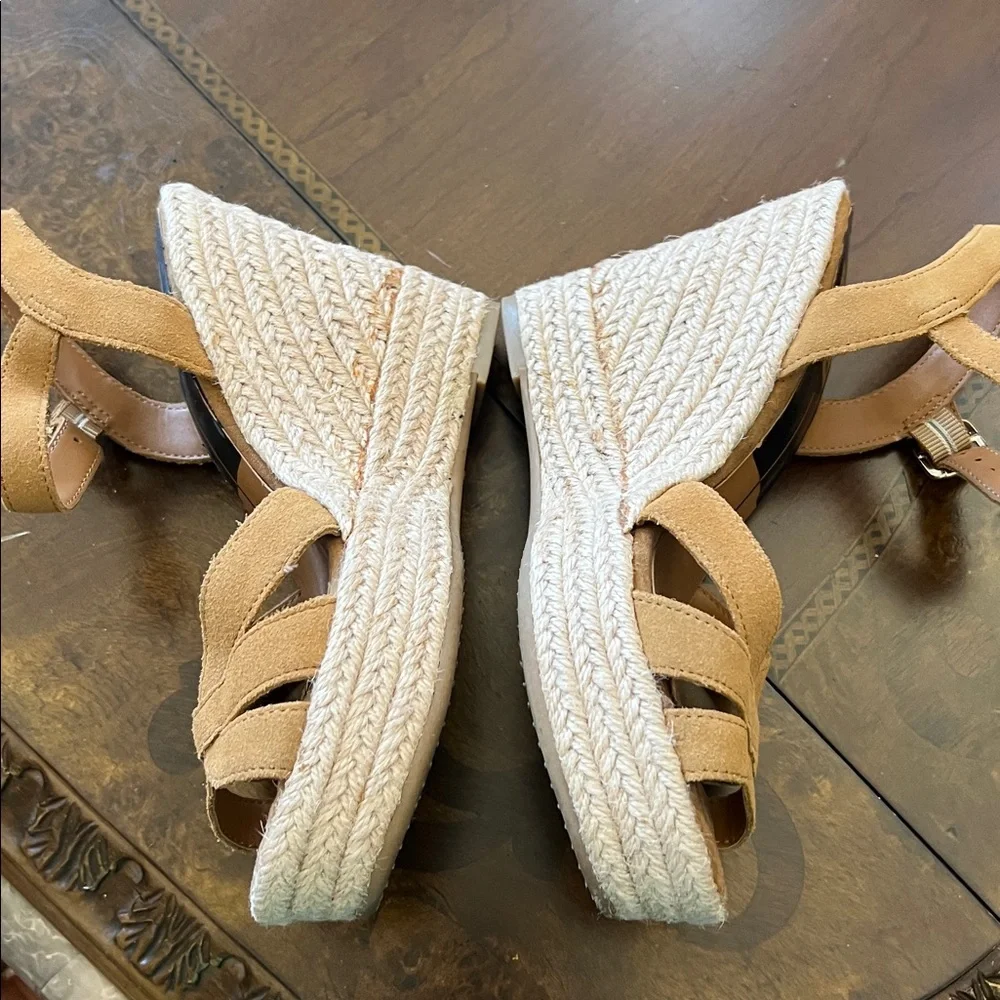 Dolce Vita Tan Suede Espadrille Wedge Sandals